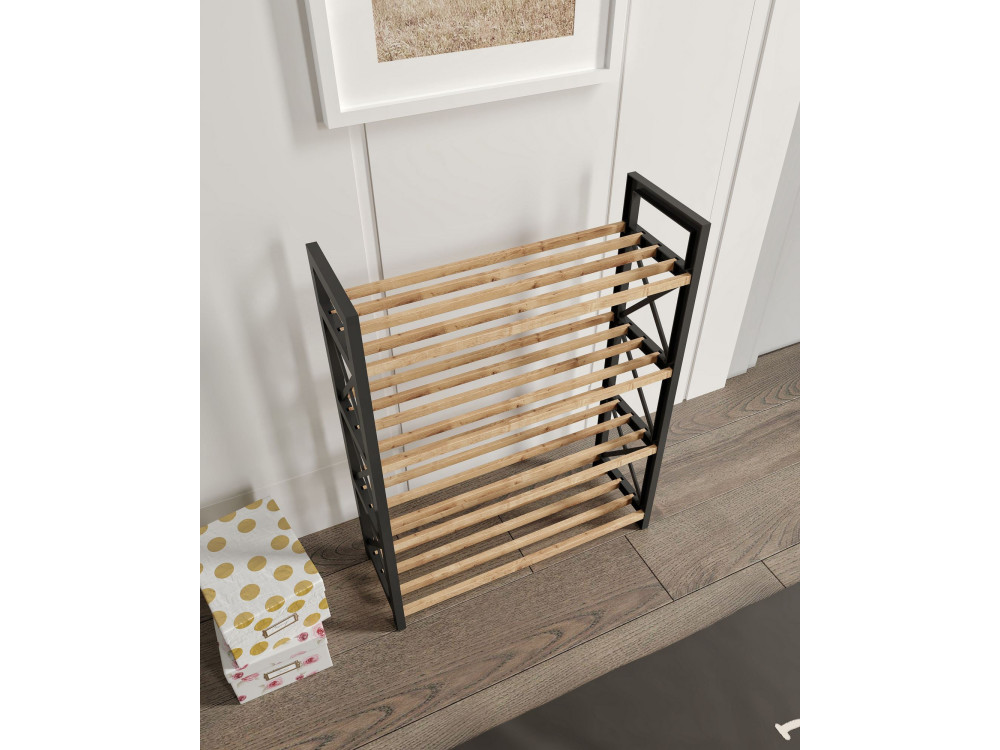 Plastic" houten boekenkast - 46 x 18 x 64 cm - Zwart
