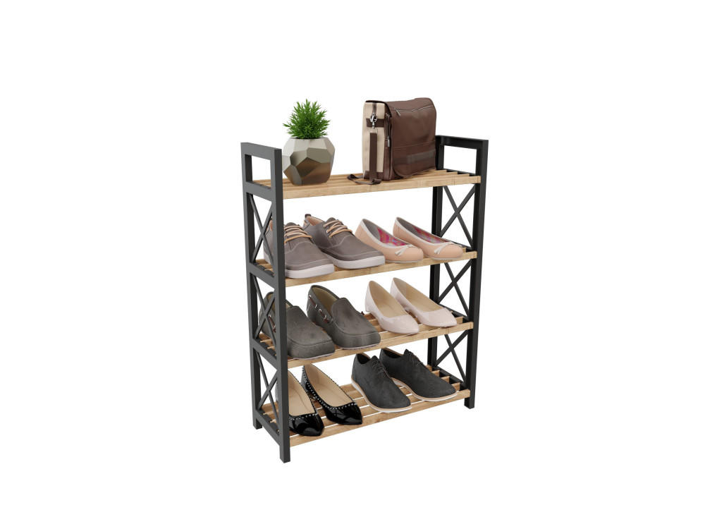 Plastic" houten boekenkast - 46 x 18 x 64 cm - Zwart
