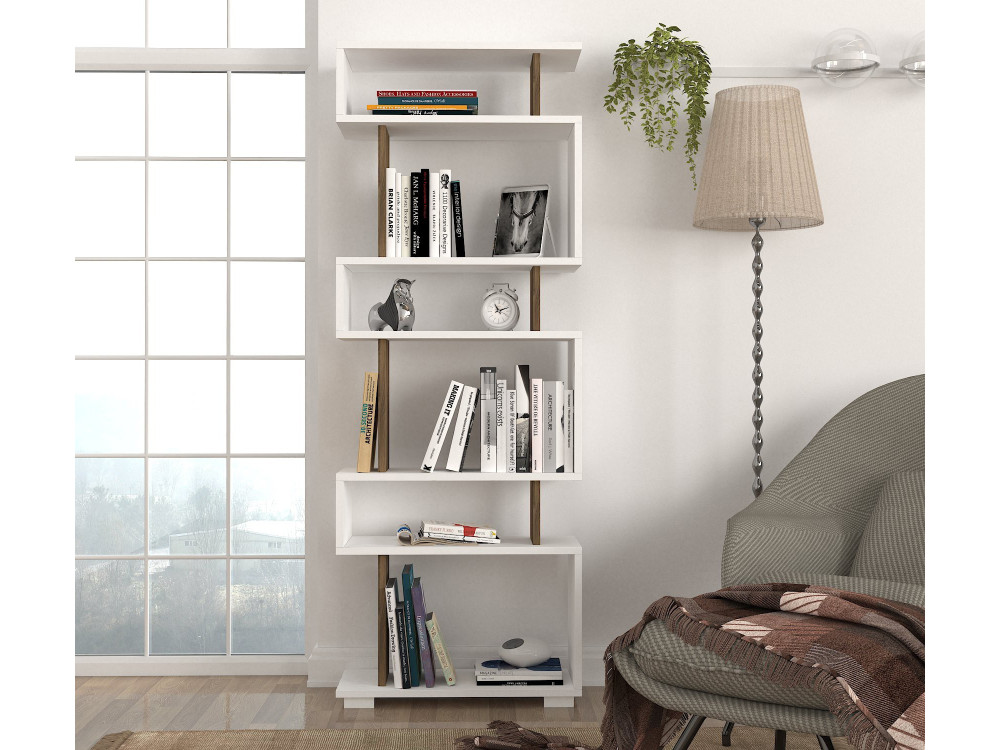 Blok" houten boekenkast - 60 x 19 x 165 cm - Bruin