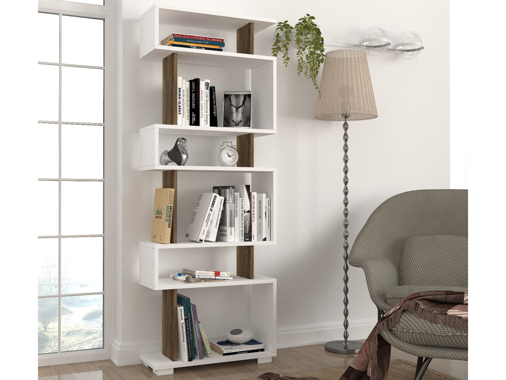Blok" houten boekenkast - 60 x 19 x 165 cm - Bruin