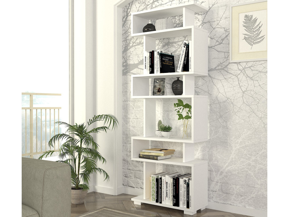 Blok" houten boekenkast - 60 x 19 x 165 cm - Wit