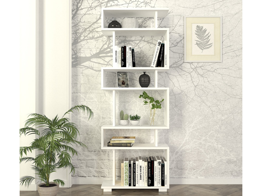 Blok" houten boekenkast - 60 x 19 x 165 cm - Wit