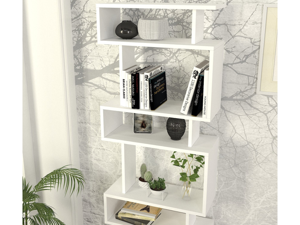 Blok" houten boekenkast - 60 x 19 x 165 cm - Wit