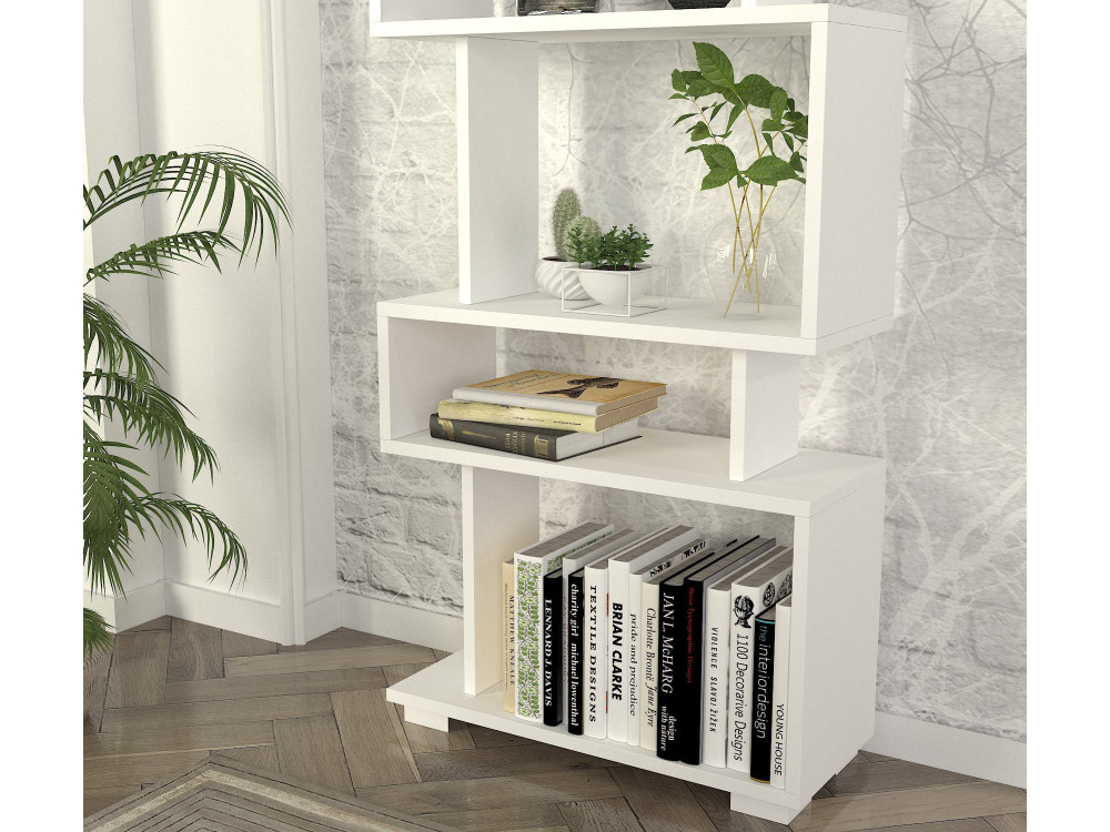 Blok" houten boekenkast - 60 x 19 x 165 cm - Wit