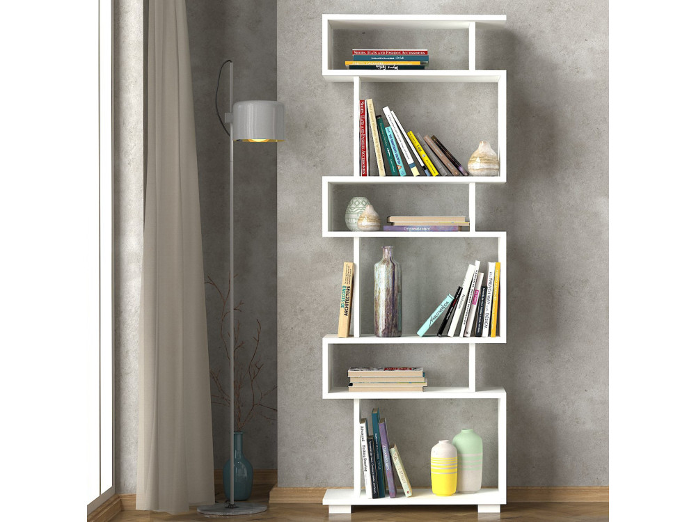 Blok" houten boekenkast - 60 x 19 x 165 cm - Wit