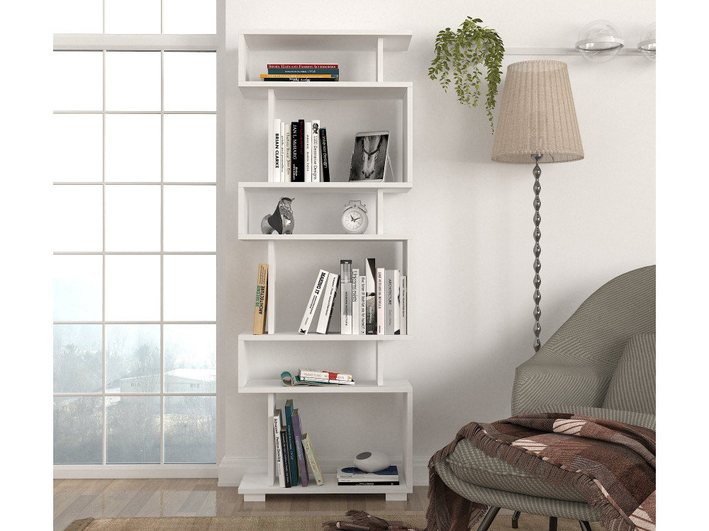 Blok" houten boekenkast - 60 x 19 x 165 cm - Wit