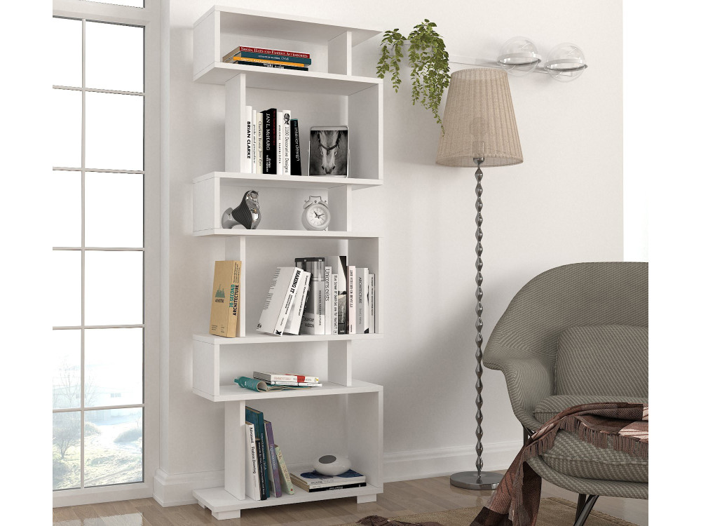 Blok" houten boekenkast - 60 x 19 x 165 cm - Wit