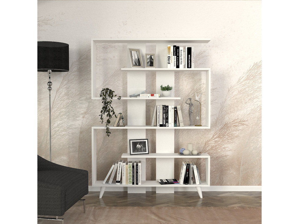 Houten boekenkast "Rain" - 120 x 20 x 162 cm - Wit