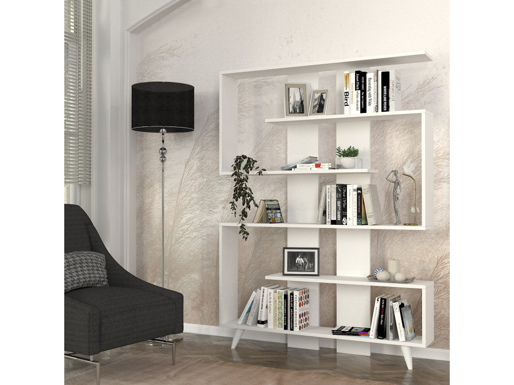 Houten boekenkast "Rain" - 120 x 20 x 162 cm - Wit