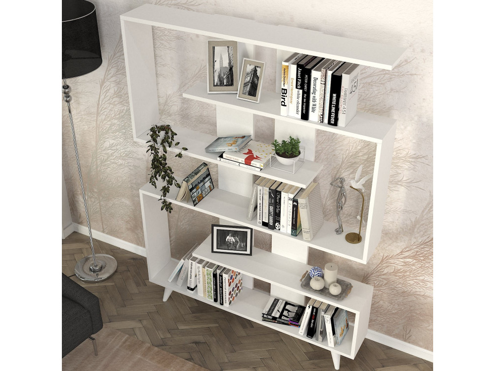 Houten boekenkast "Rain" - 120 x 20 x 162 cm - Wit