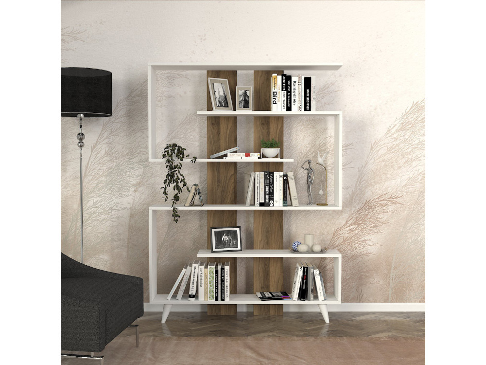 Houten boekenkast "Rain" - 120 x 20 x 162 cm - Bruin