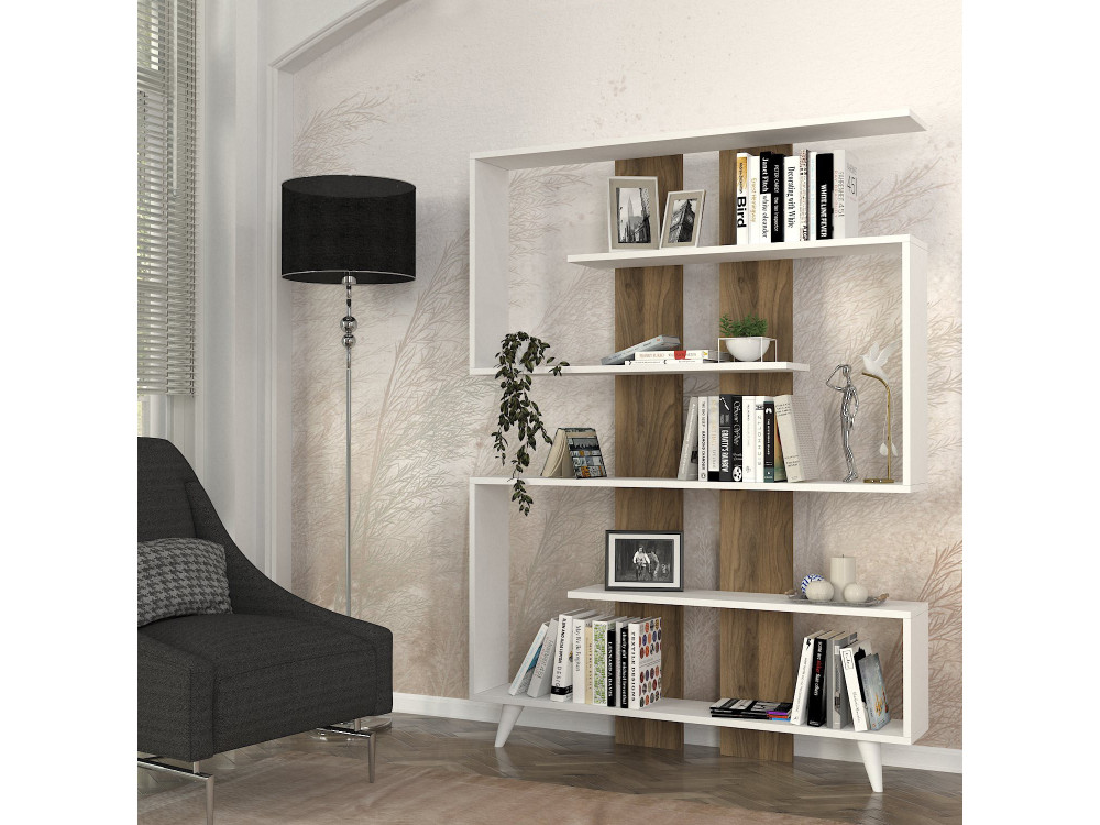 Houten boekenkast "Rain" - 120 x 20 x 162 cm - Bruin