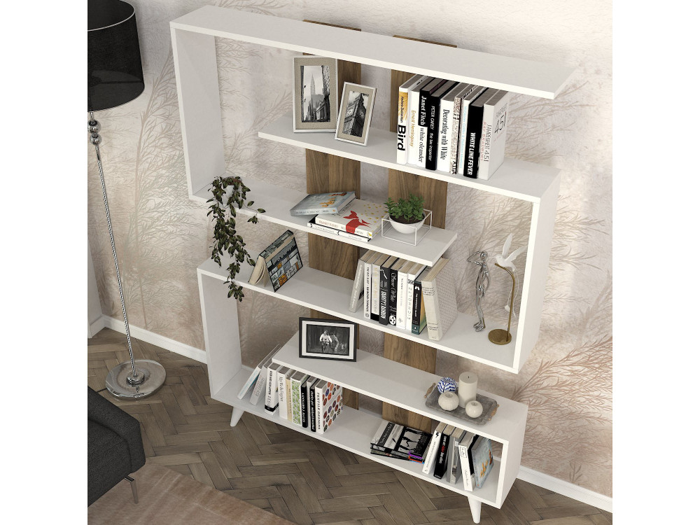 Houten boekenkast "Rain" - 120 x 20 x 162 cm - Bruin
