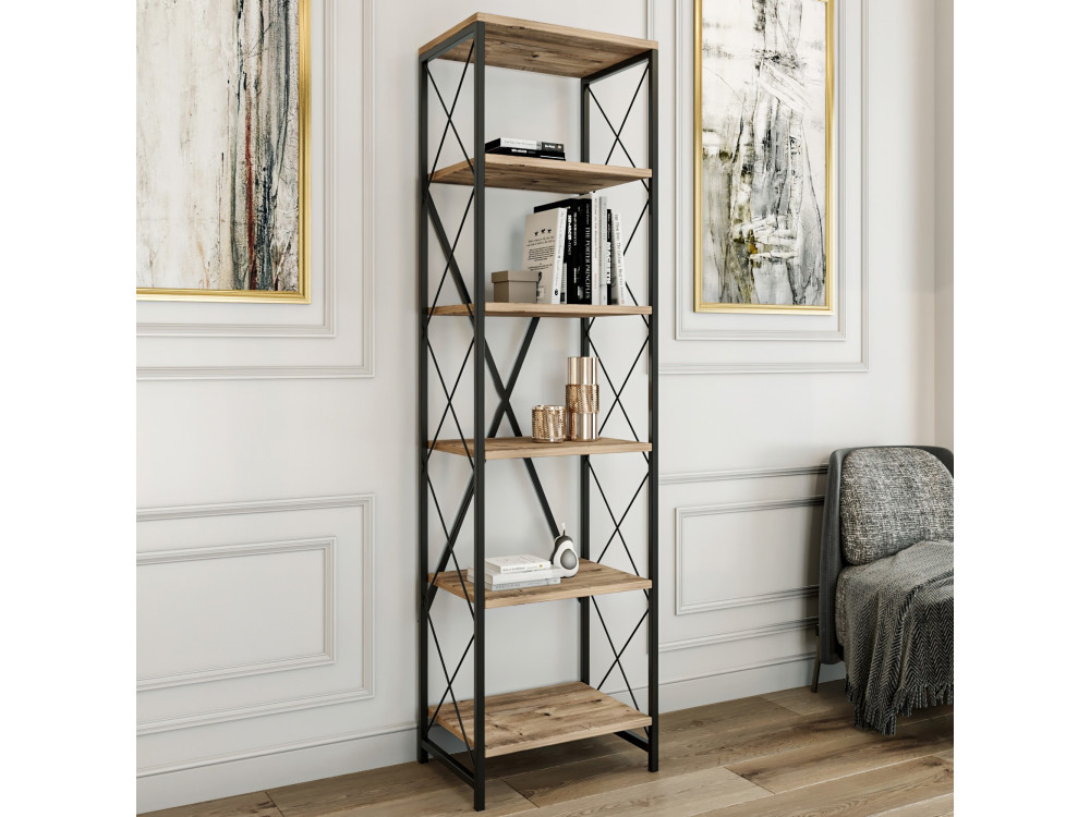 Houten boekenkast "Suadiye" - 50 x 30 x 180 cm - Bruin