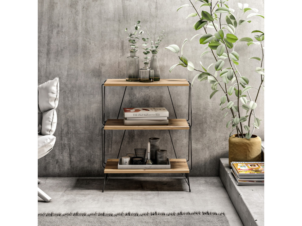 Houten boekenkast "Lazandos" - 46 x 30 x 76 cm - Bruin