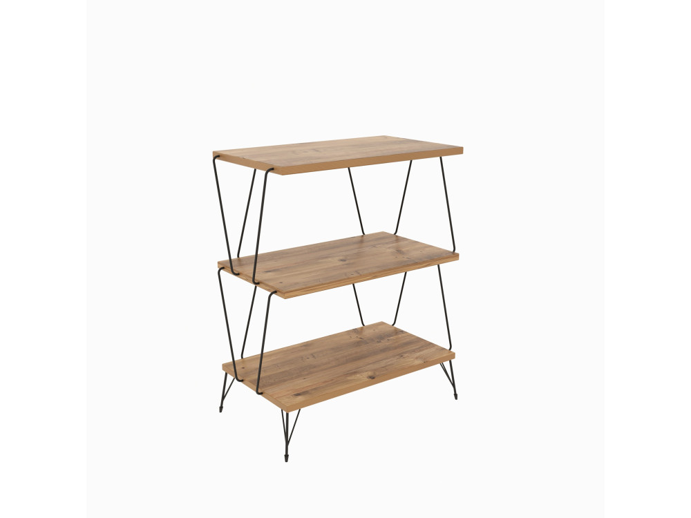Houten boekenkast "Lazandos" - 46 x 30 x 76 cm - Bruin