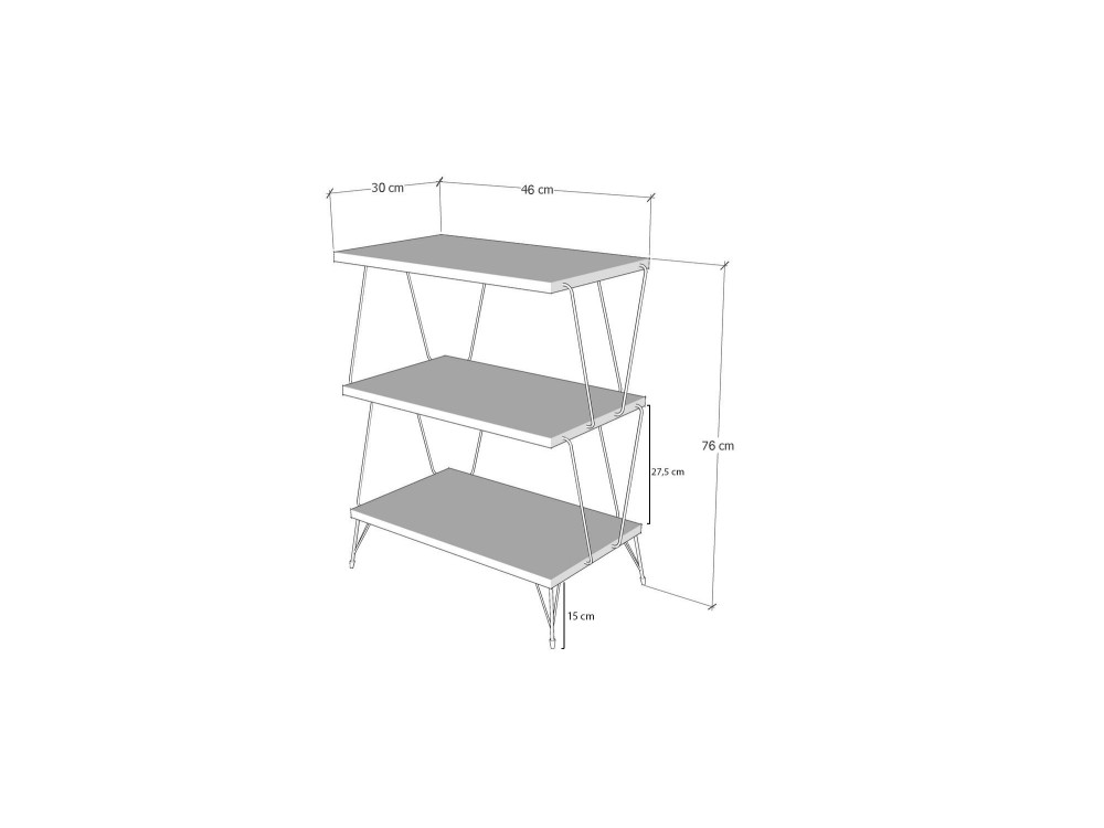 Houten boekenkast "Lazandos" - 46 x 30 x 76 cm - Bruin