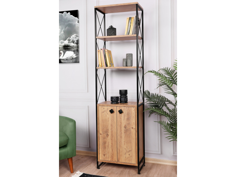 Houten boekenkast "Tervel" - 49 x 30 x 180 cm - Bruin
