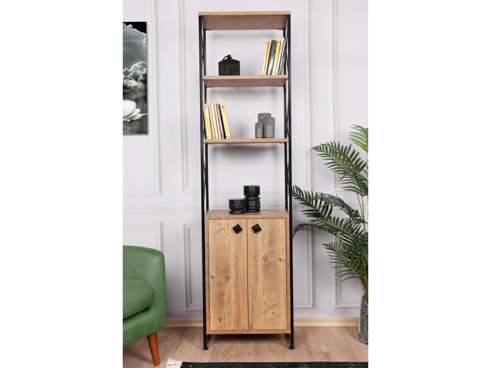 Houten boekenkast "Tervel" - 49 x 30 x 180 cm - Bruin