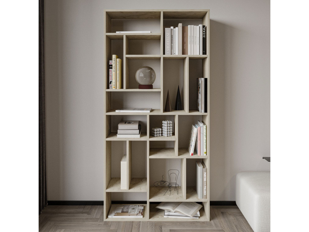 Houten boekenkast "Nicola" - 90 x 30 x 180 cm - Travertin