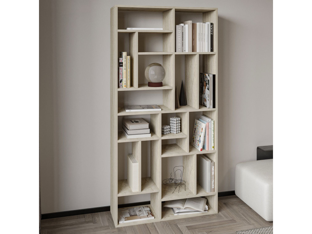 Houten boekenkast "Nicola" - 90 x 30 x 180 cm - Travertin