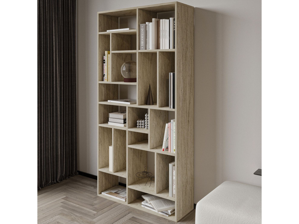 Houten boekenkast "Nicola" - 90 x 30 x 180 cm - Travertin