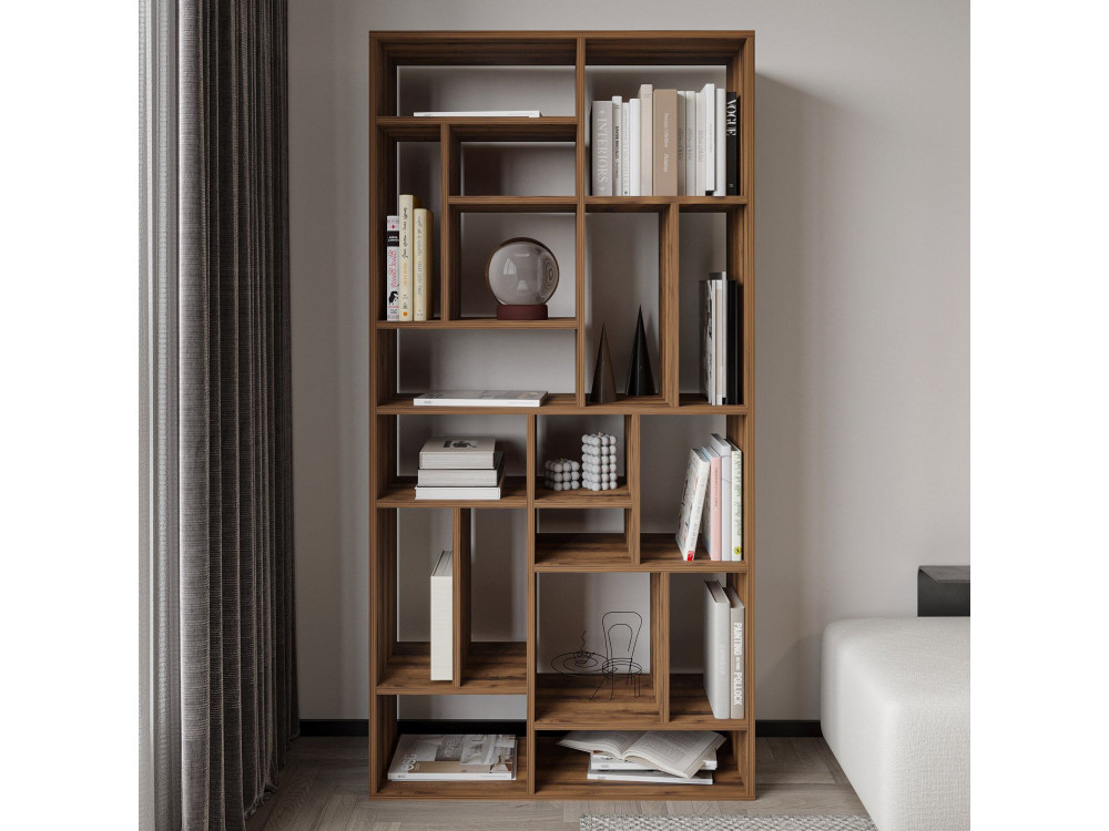 Houten boekenkast "Nicola" - 90 x 30 x 180 cm - Bruin