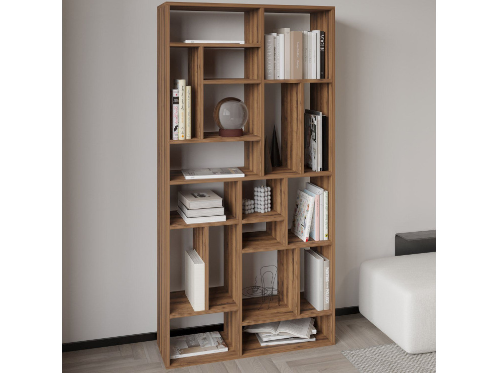 Houten boekenkast "Nicola" - 90 x 30 x 180 cm - Bruin