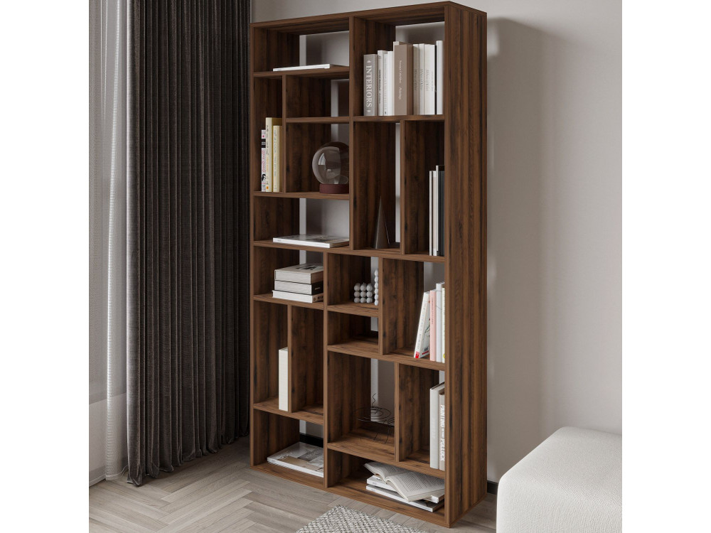 Houten boekenkast "Nicola" - 90 x 30 x 180 cm - Bruin