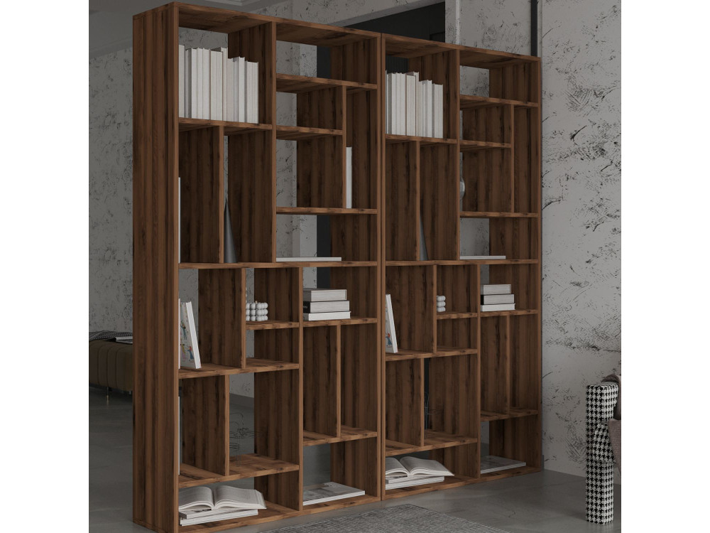Houten boekenkast "Nicola" - 90 x 30 x 180 cm - Bruin