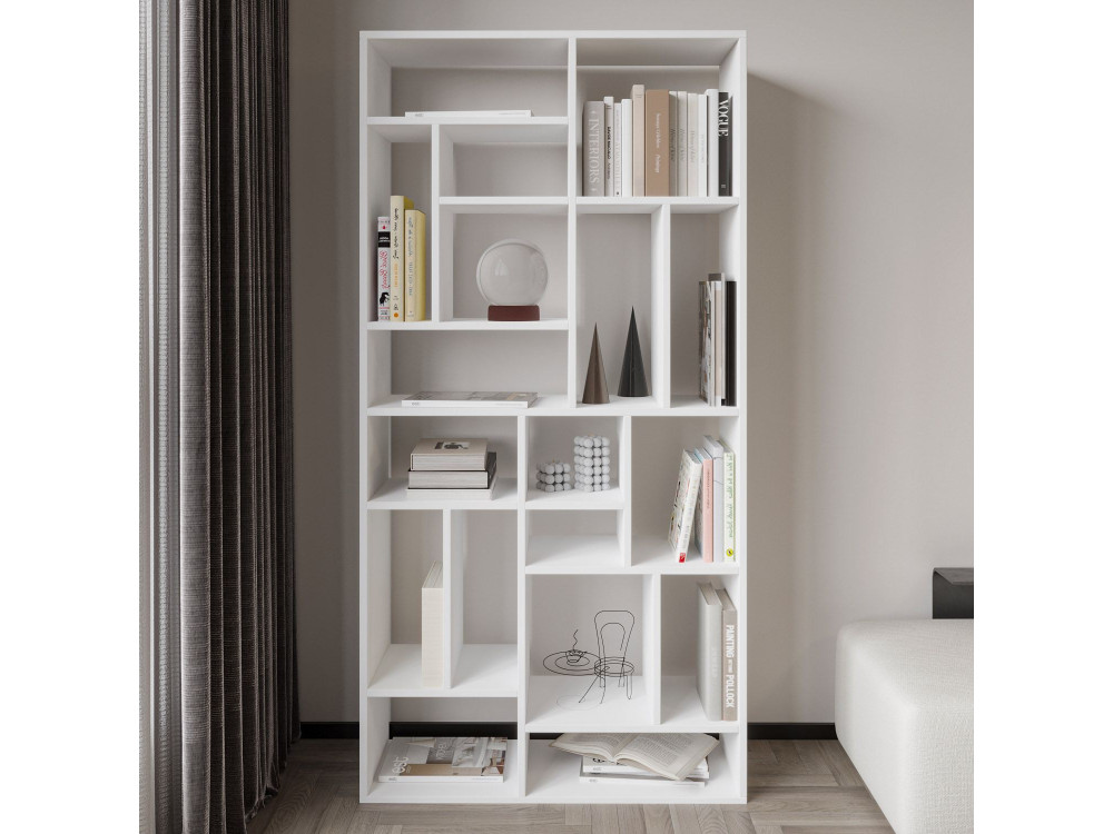 Houten boekenkast "Nicola" - 90 x 30 x 180 cm - Wit