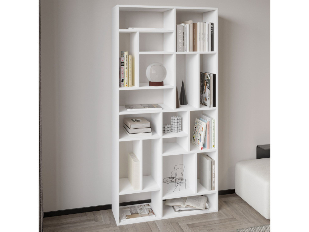 Houten boekenkast "Nicola" - 90 x 30 x 180 cm - Wit