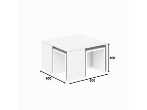 Set houten salontafels "Ortanca" - 60 x 60 x 37 cm - Wit