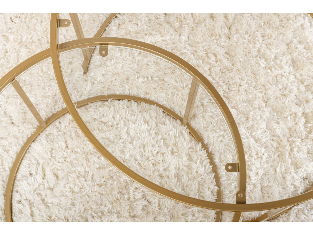Set van 2 "Aurum" metalen salontafels - 80 x 80 x 43 cm - Transparant Goud