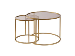 Aurum" metalen salontafel set - 42 x 42 x 39 cm - Goud Brons