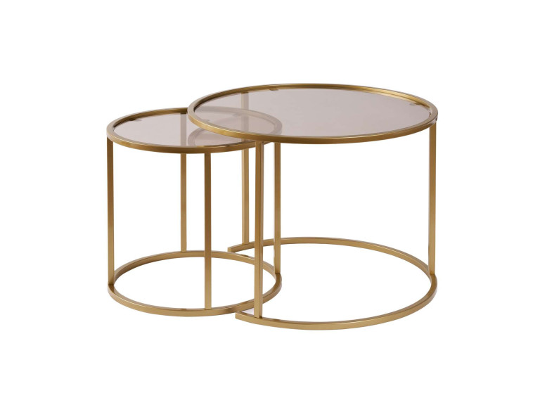 Aurum" metalen salontafel set - 42 x 42 x 39 cm - Goud Brons