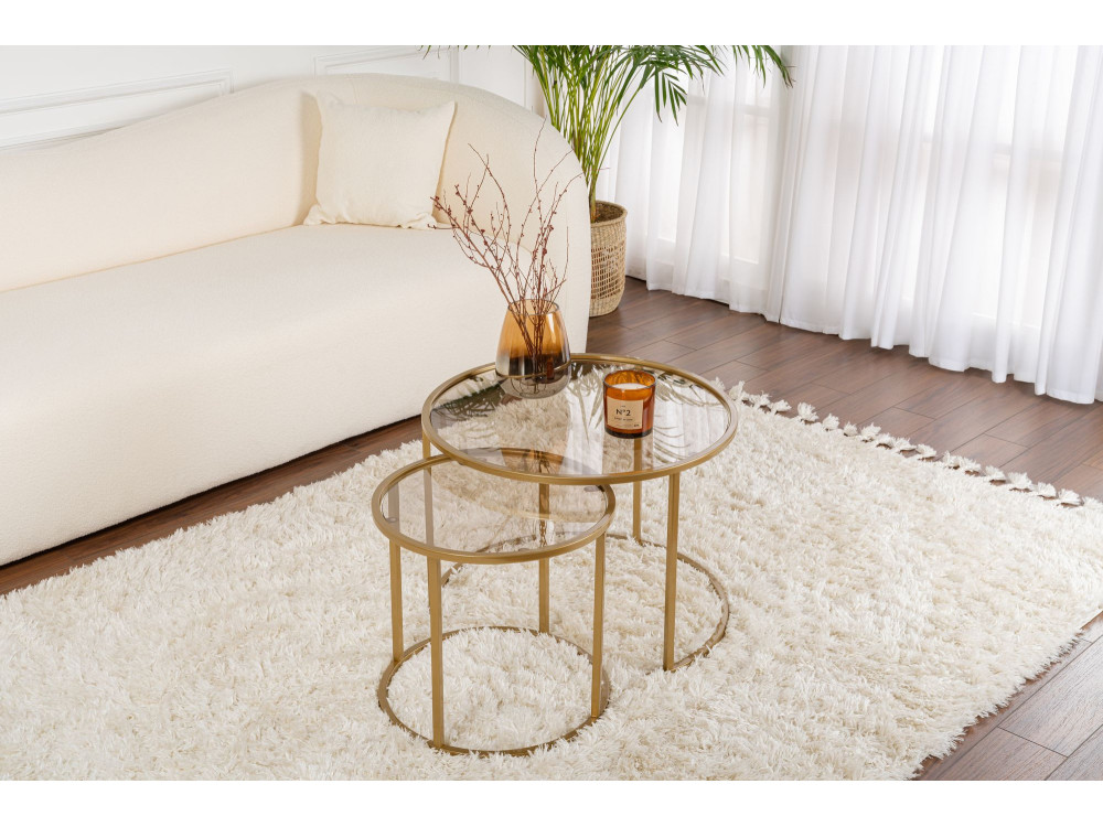 Aurum" metalen salontafel set - 42 x 42 x 39 cm - Goud Brons