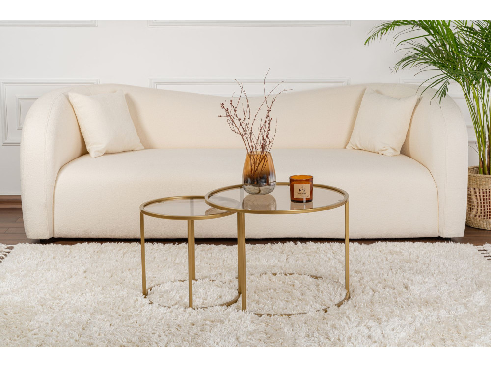 Aurum" metalen salontafel set - 42 x 42 x 39 cm - Goud Brons
