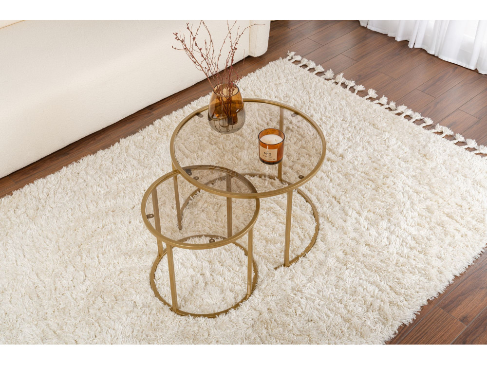 Aurum" metalen salontafel set - 42 x 42 x 39 cm - Goud Brons