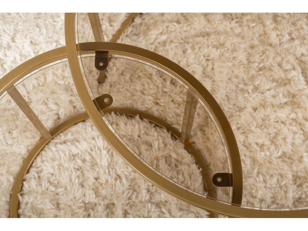 Aurum" metalen salontafel set - 42 x 42 x 39 cm - Goud Brons