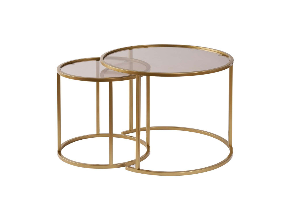 Aurum" metalen salontafel set - 42 x 42 x 39 cm - Goud Brons
