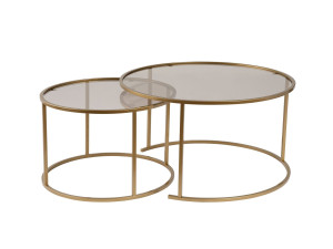 Set van 2 "Aurum" metalen salontafels - 80 x 80 x 43 cm - Goud Brons