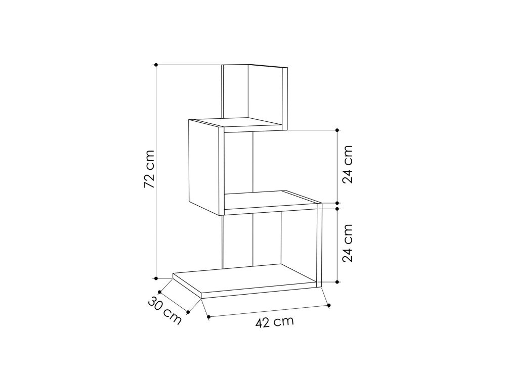 Houten bijzettafel "Rosie" - 42 x 30 x 72 cm - Wit eiken