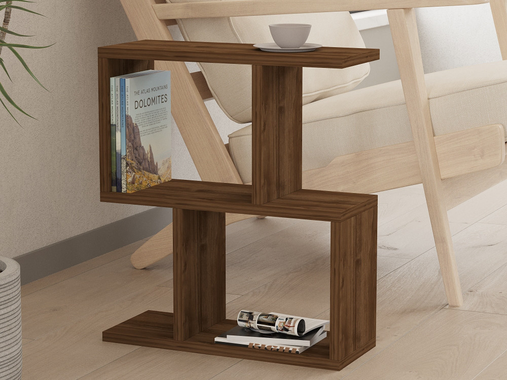Houten bijzettafel "Zet" - 45 x 17 x 51 cm - Notelaar