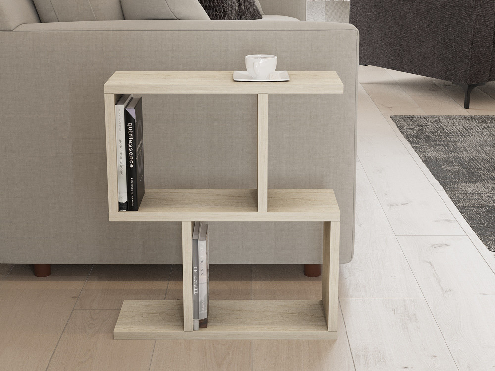 Houten bijzettafel "Zet" - 45 x 17 x 51 cm - Travertin
