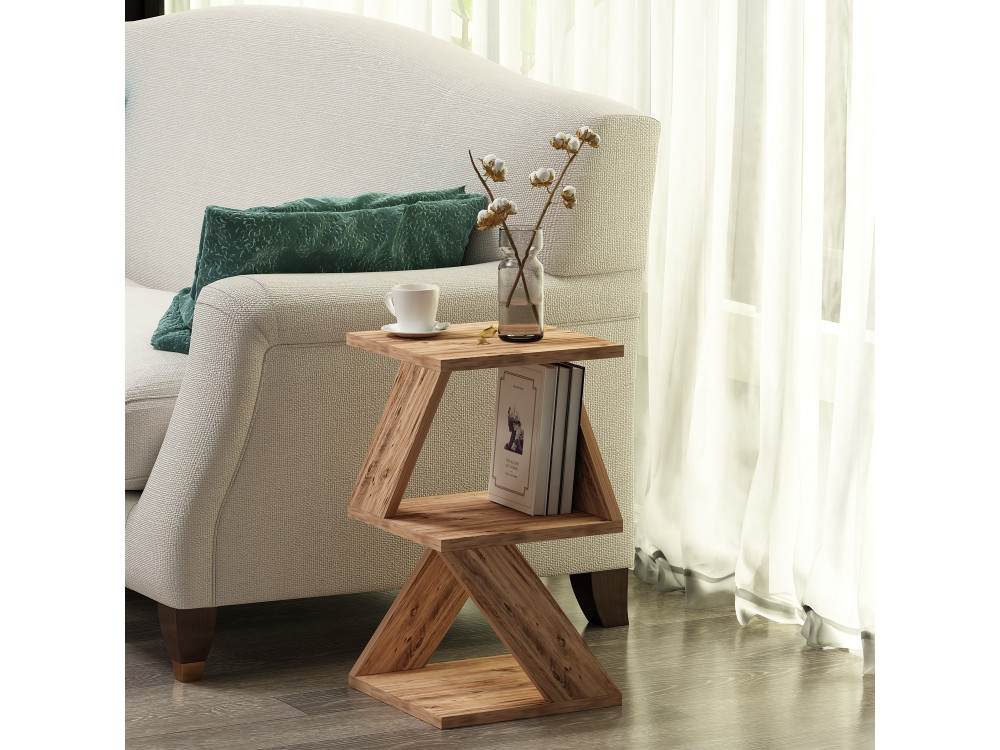 Houten bijzettafel "Albeni" - 29 x 29 x 54 cm - Atlantic Pine