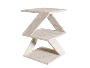 Houten bijzettafel "Albeni" - 29 x 29 x 54 cm - Travertin