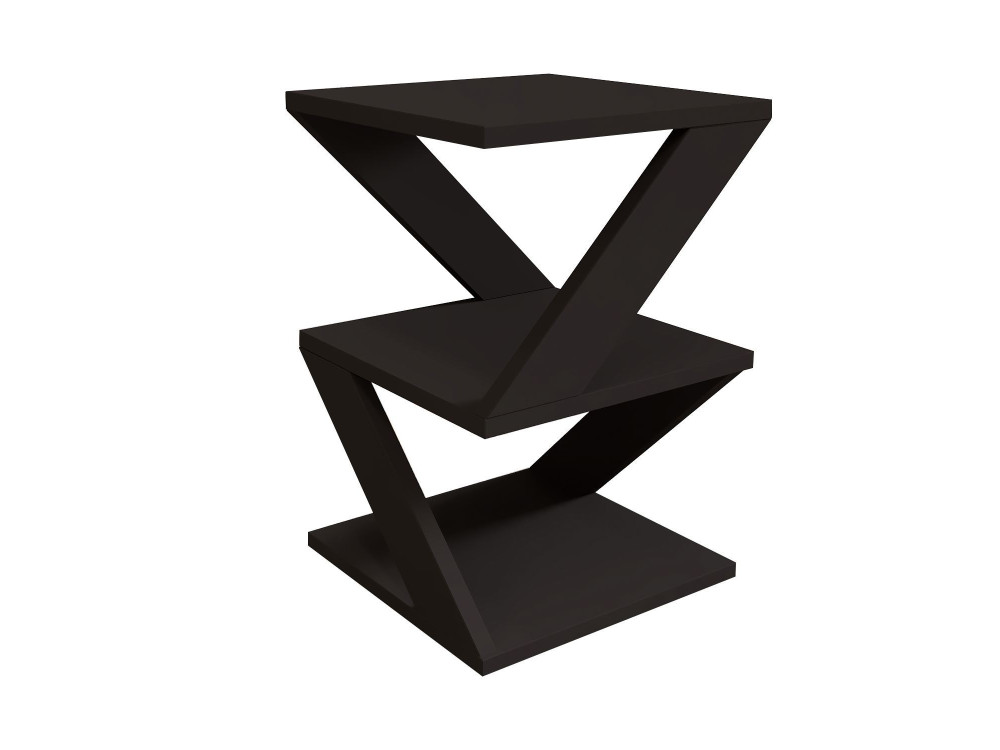 Houten bijzettafel "Albeni" - 29 x 29 x 54 cm - Zwart