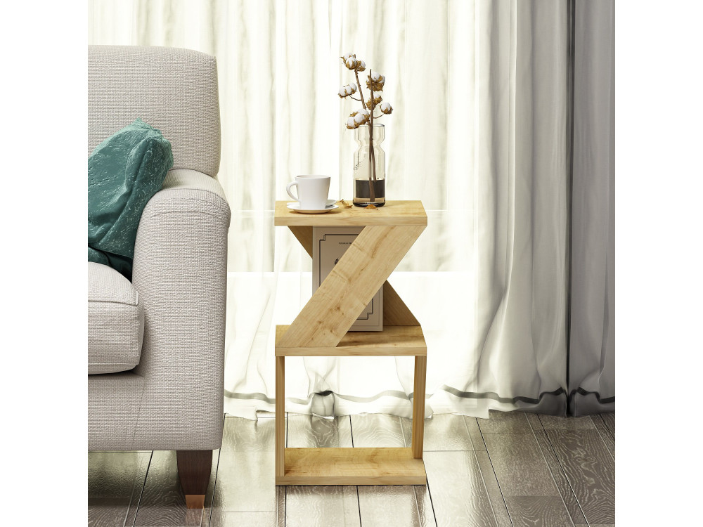 Houten bijzettafel "Albeni" - 30 x 30 x 50 cm - Saffier Eik
