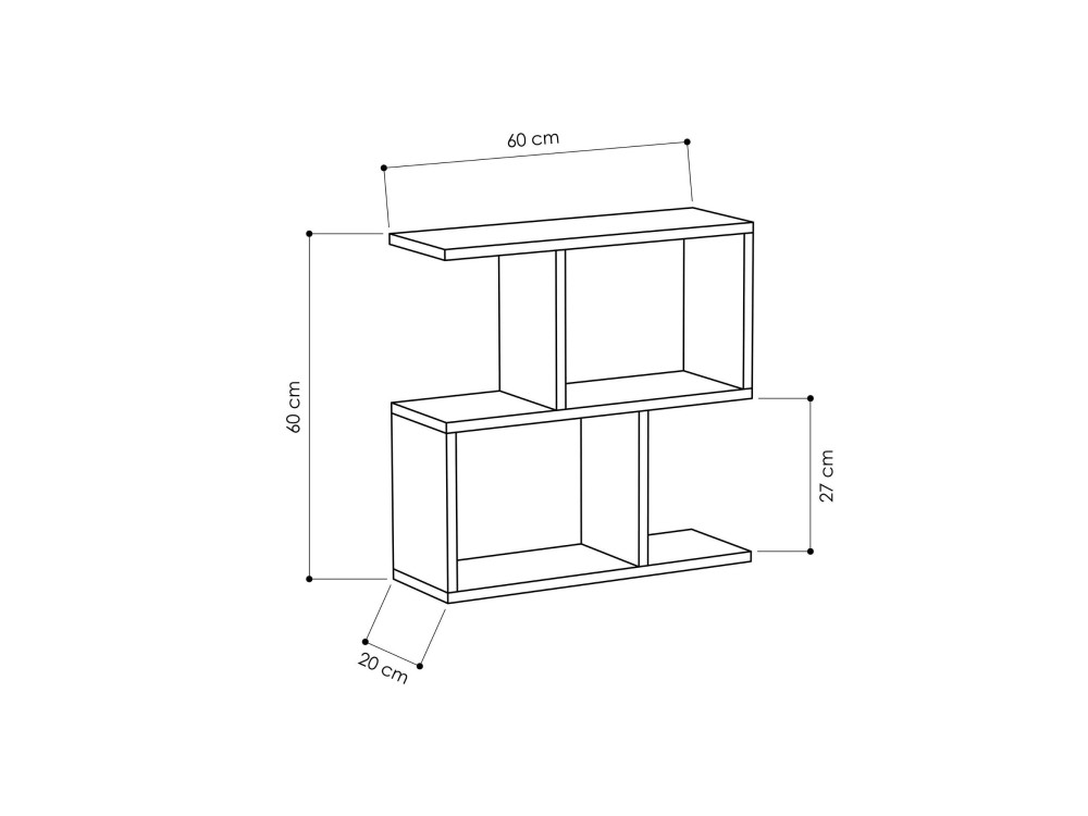 Houten bijzettafel "Mania" - 60 x 20 x 60 cm - Eik
